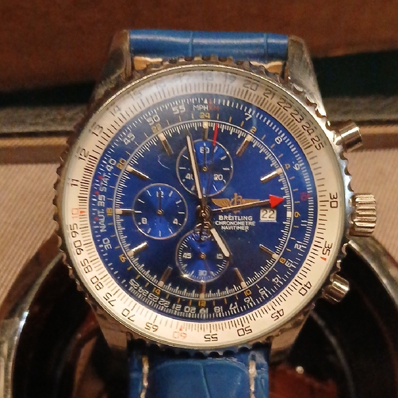 Breitling Other - Copy Breitling Blue and Silver Men's Watch